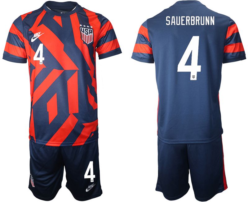Men 2020-2021 National team United States away #4 blue Nike Soccer Jersey->united states jersey->Soccer Country Jersey
